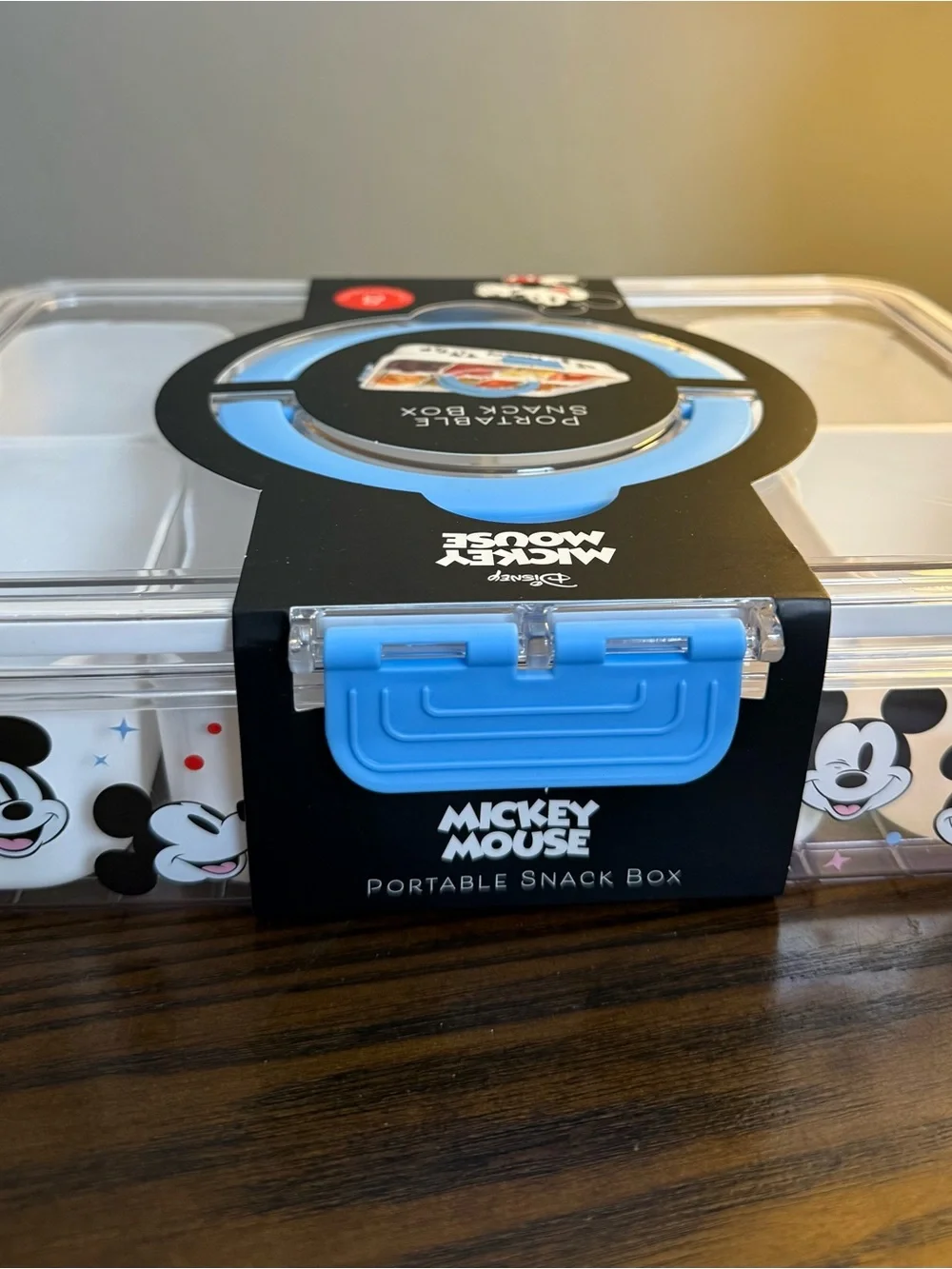 Disney Mickey Mouse Light Blue Portable Snack Box with 8 Compartments